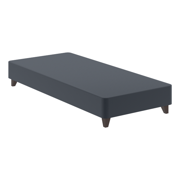 Кровать Бокс спринг с темными опорами BSD 920 серый 2000х900х200 MUAR в Рязани 