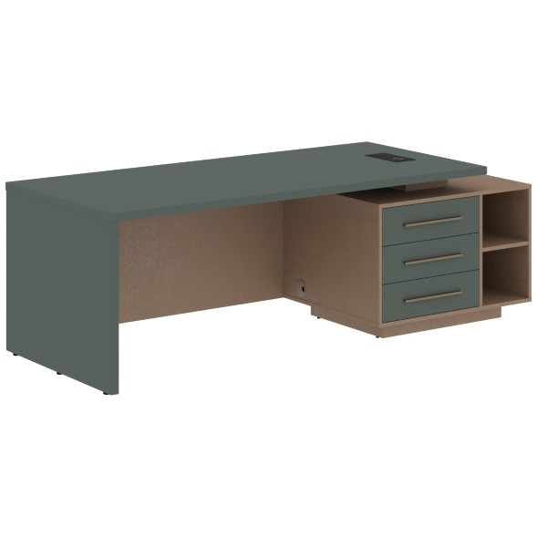 Стол руководителя с тумбой VCT 2390(R) 2300х900х750 VELION в Рязани 