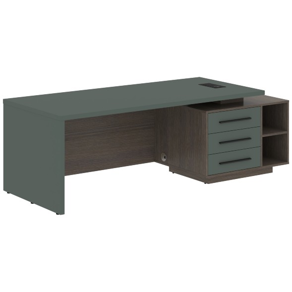 Стол руководителя с тумбой VCT 2390(R) 2300х900х750 VELION в Рязани 