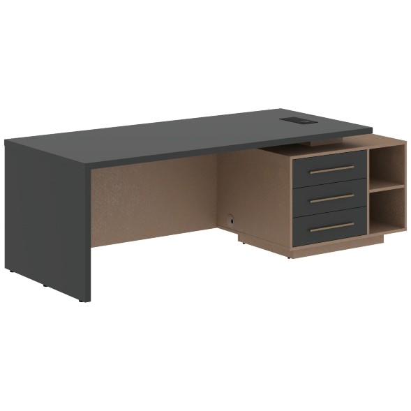 Стол руководителя с тумбой VCT 2390(R) 2300х900х750 VELION в Рязани 