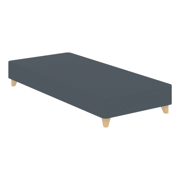 Кровать Бокс спринг со светлыми опорами BSL 920 серый 2000х900х200 MUAR в Рязани 