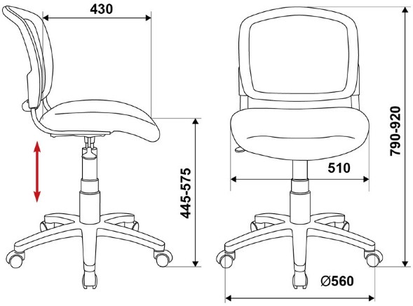 Кресло Бюрократ CH-296NX черный