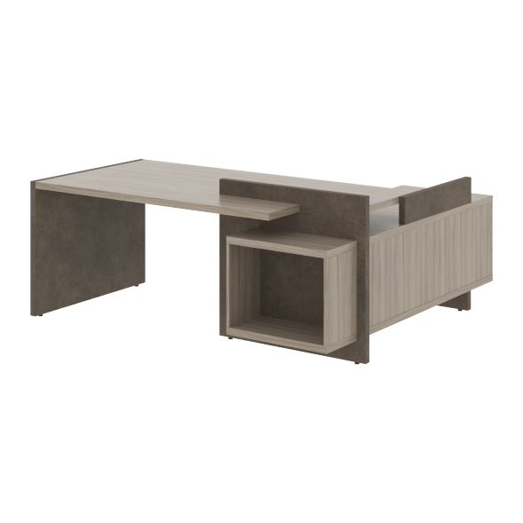 Стол СФ-531211 Дрифтвуд /Бетон чикаго темно-серый 2000х1798х840 WOOD&amp;amp;STONE в Рязани 