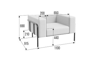 Flex Диван одноместный FLX-1 1100 *915*690