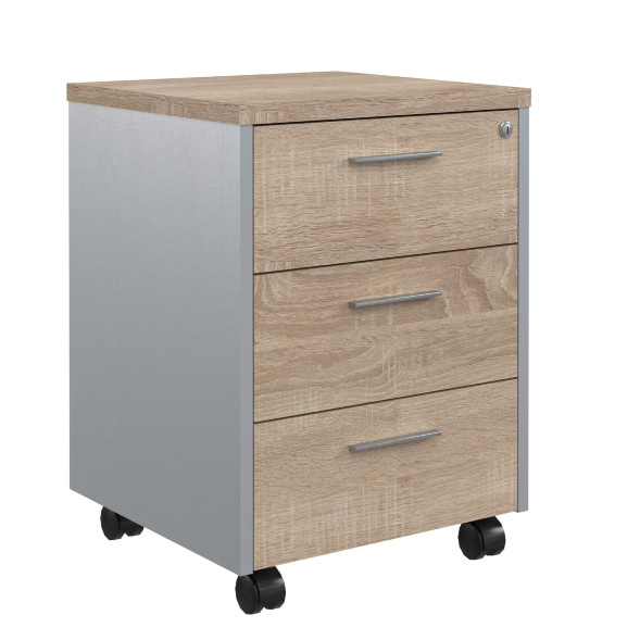 Тумба мобильная OMC 3D.A Дуб Сонома светлый/Металлик 465х450х625 OFFIX NEW в Рязани 