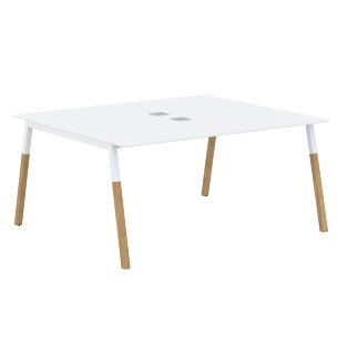 Стол FWST 1513 Белый премиум/Белый-Бук 1580х1370х733 FORTA