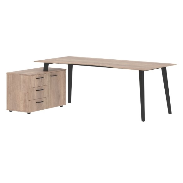 Стол руководителя с тумбой JCT 2013(L) 2000х1300х750 JAY в Рязани 