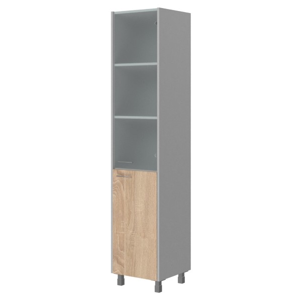 Шкаф колонка комбинированная OHC 45.2(R) Дуб Сонома светлый/Металлик 456х450х2147 OFFIX NEW в Рязани 