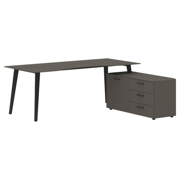 Стол руководителя с тумбой JCT 2018(R) 2000х1800х750 JAY в Рязани 