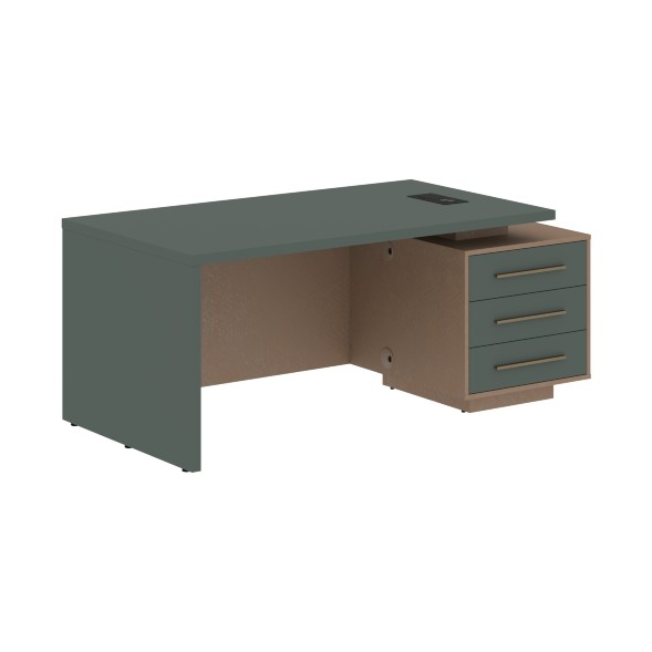 Стол руководителя с тумбой VCT 1890(R) 1800х900х750 VELION в Рязани 