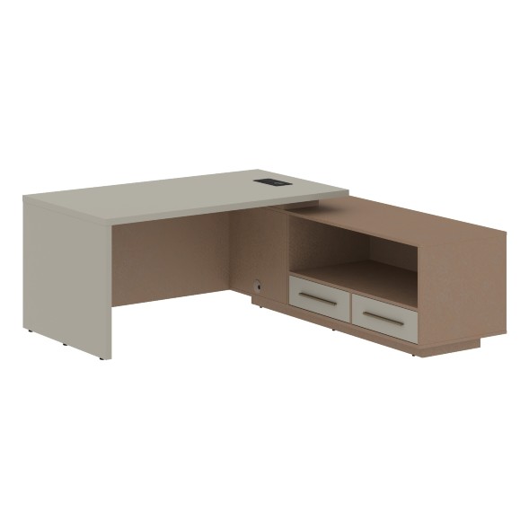 Стол руководителя с тумбой VCT 1919(R) 1900х1900х750 VELION в Рязани 