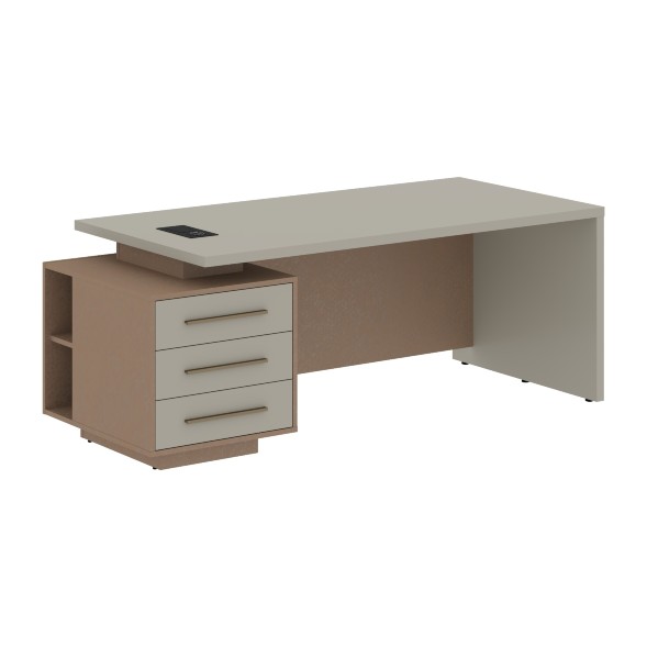 Стол руководителя с тумбой VCT 2090(L) 2000х900х750 VELION в Рязани 