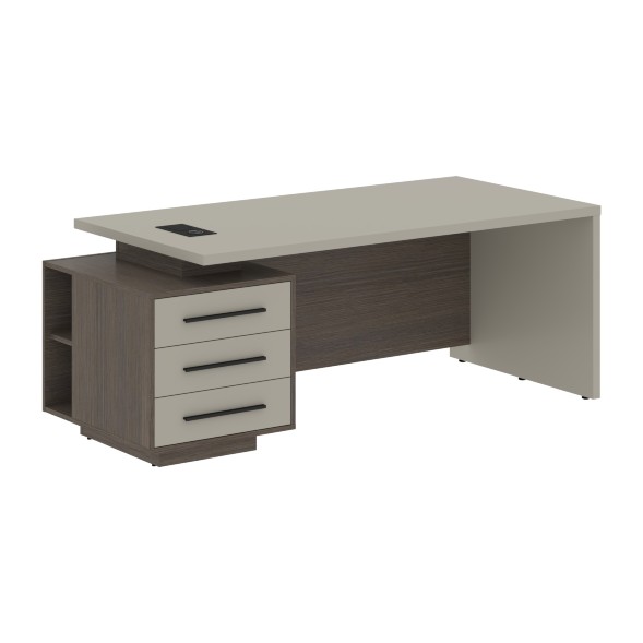 Стол руководителя с тумбой VCT 2090(L) 2000х900х750 VELION в Рязани 