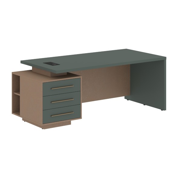 Стол руководителя с тумбой VCT 2090(L) 2000х900х750 VELION в Рязани 