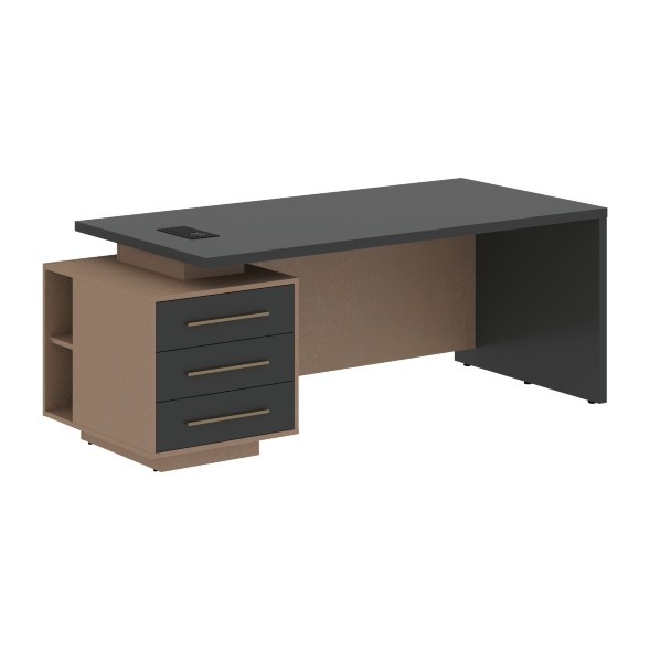 Стол руководителя с тумбой VCT 2090(L) 2000х900х750 VELION в Рязани 