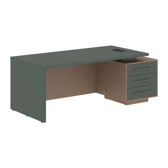 Стол руководителя с тумбой VCT 2090(R) 2000х900х750 VELION в Рязани 