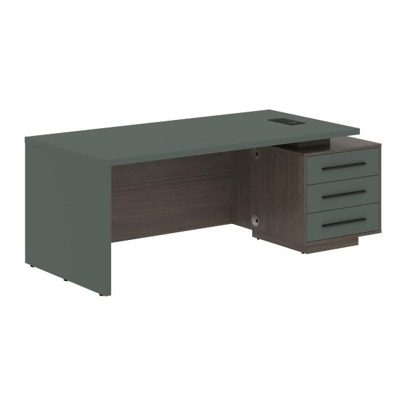 Стол руководителя с тумбой VCT 2090(R) 2000х900х750 VELION в Рязани 