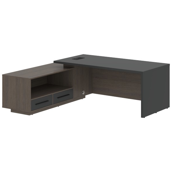 Стол руководителя с тумбой VCT 2119(L) 2100х1900х750 VELION в Рязани 