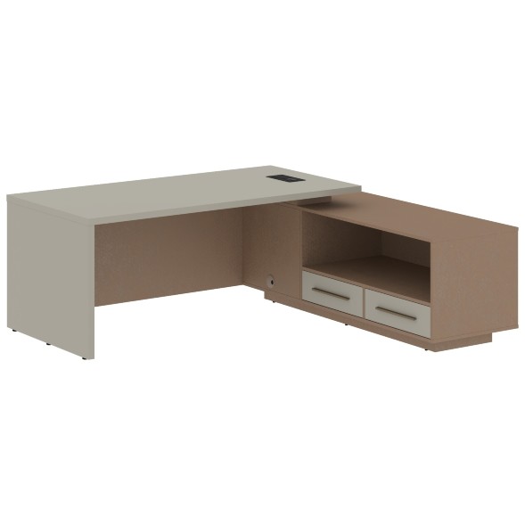 Стол руководителя с тумбой VCT 2119(R) 2100х1900х750 VELION в Рязани 