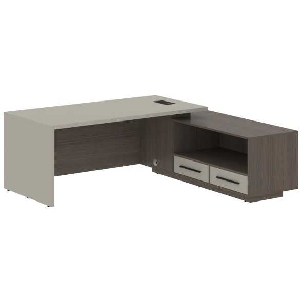 Стол руководителя с тумбой VCT 2119(R) 2100х1900х750 VELION в Рязани 