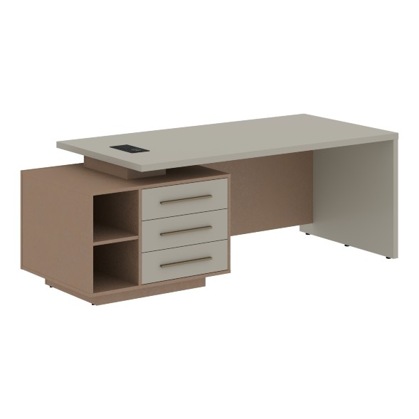 Стол руководителя с тумбой VCT 2190(L) 2100х900х750 VELION в Рязани 