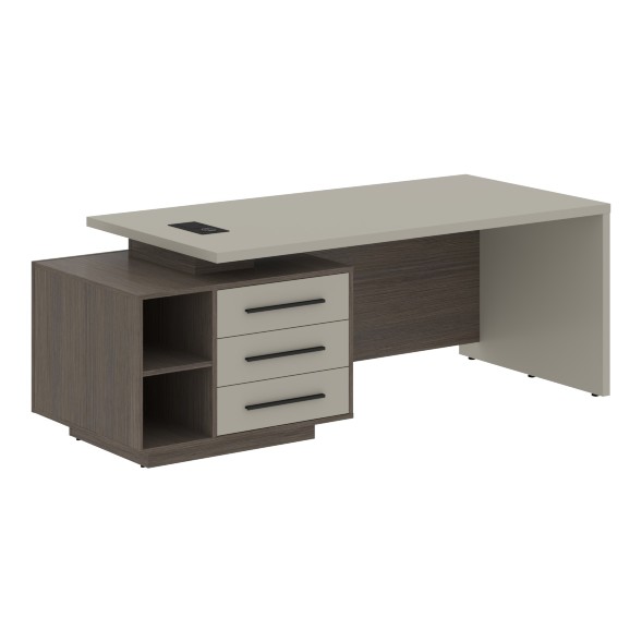 Стол руководителя с тумбой VCT 2190(L) 2100х900х750 VELION в Рязани 