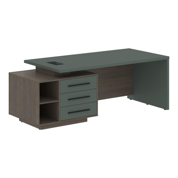 Стол руководителя с тумбой VCT 2190(L) 2100х900х750 VELION в Рязани 