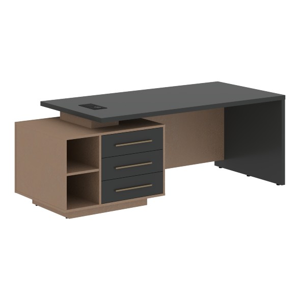 Стол руководителя с тумбой VCT 2190(L) 2100х900х750 VELION в Рязани 