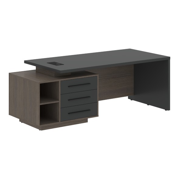 Стол руководителя с тумбой VCT 2190(L) 2100х900х750 VELION в Рязани 