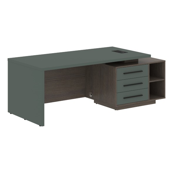 Стол руководителя с тумбой VCT 2190(R) 2100х900х750 VELION в Рязани 