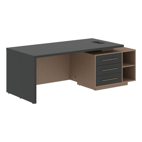 Стол руководителя с тумбой VCT 2190(R) 2100х900х750 VELION в Рязани 