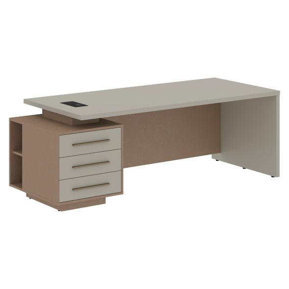 Стол руководителя с тумбой VCT 2290(L) 2200х900х750 VELION в Рязани 