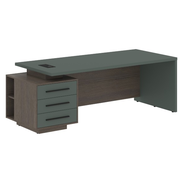 Стол руководителя с тумбой VCT 2290(L) 2200х900х750 VELION в Рязани 