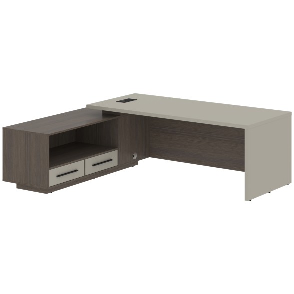 Стол руководителя с тумбой VCT 2319(L) 2300х1900х750 VELION в Рязани 