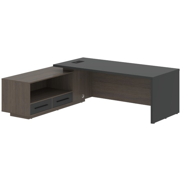 Стол руководителя с тумбой VCT 2319(L) 2300х1900х750 VELION в Рязани 