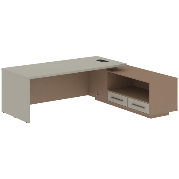 Стол руководителя с тумбой VCT 2319(R) 2300х1900х750 VELION в Рязани 