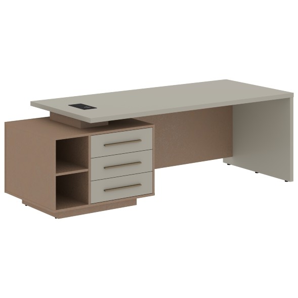 Стол руководителя с тумбой VCT 2390(L) 2300х900х750 VELION в Рязани 