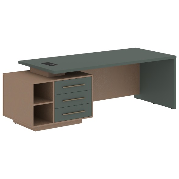 Стол руководителя с тумбой VCT 2390(L) 2300х900х750 VELION в Рязани 