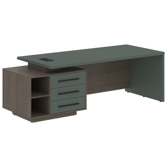 Стол руководителя с тумбой VCT 2390(L) 2300х900х750 VELION в Рязани 