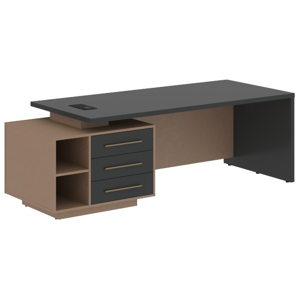 Стол руководителя с тумбой VCT 2390(L) 2300х900х750 VELION в Рязани 